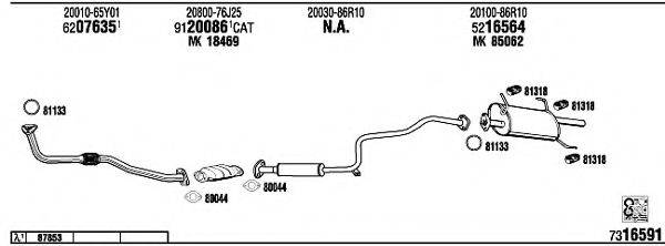 WALKER NI80470 Система випуску ОГ