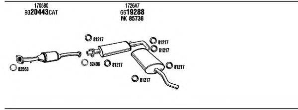 WALKER PE85003 Система випуску ОГ