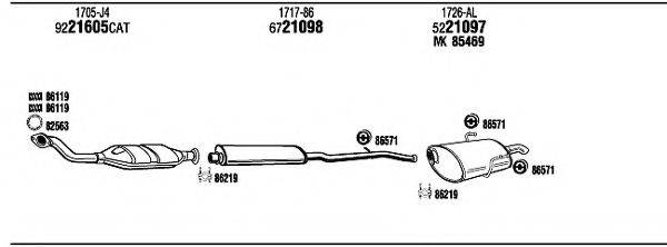 WALKER PET05354 Система випуску ОГ