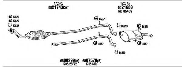 WALKER PET07869B Система випуску ОГ