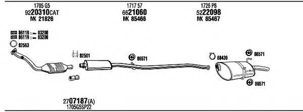 WALKER PET08708 Система випуску ОГ