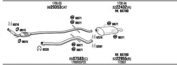 WALKER PET12246 Система випуску ОГ