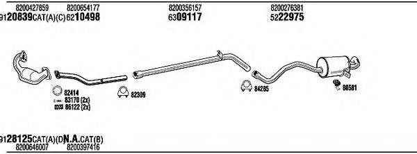 WALKER REH18314 Система випуску ОГ