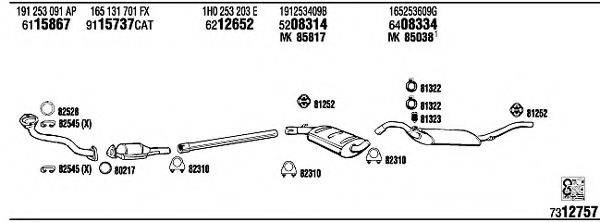 WALKER VW20453 Система випуску ОГ