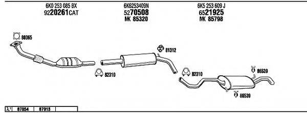 WALKER VW20542 Система випуску ОГ