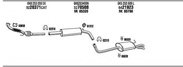 WALKER VW20565 Система випуску ОГ