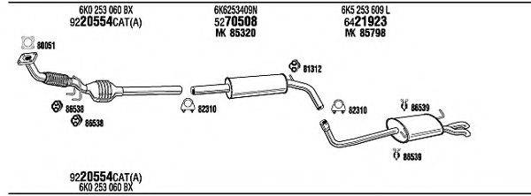 WALKER VW20618 Система випуску ОГ