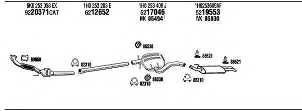 WALKER VW21017 Система випуску ОГ