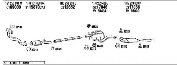 WALKER VW25067 Система випуску ОГ