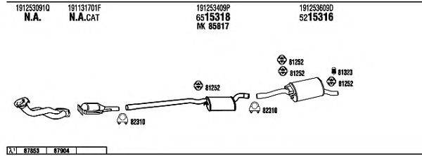 WALKER VW36053B Система випуску ОГ