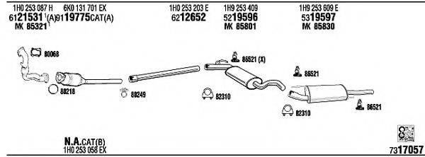 WALKER VW36090 Система випуску ОГ