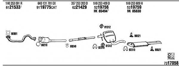 WALKER VW36135 Система випуску ОГ