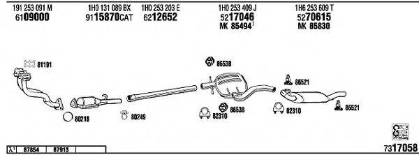 WALKER VW36137A Система випуску ОГ