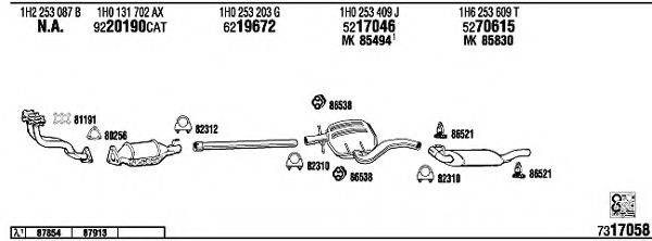 WALKER VW36141 Система випуску ОГ