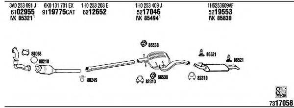 WALKER VW36142 Система випуску ОГ