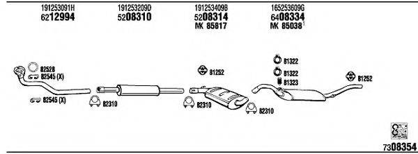 WALKER VW40168 Система випуску ОГ