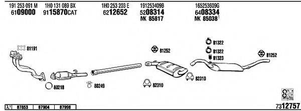 WALKER VW40172 Система випуску ОГ