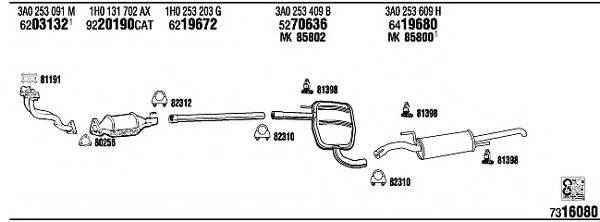 WALKER VW50161 Система випуску ОГ