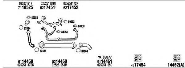 WALKER VW72215 Система випуску ОГ