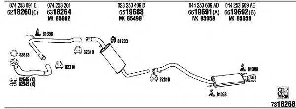 WALKER VW72260 Система випуску ОГ