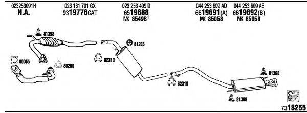 WALKER VW72262 Система випуску ОГ