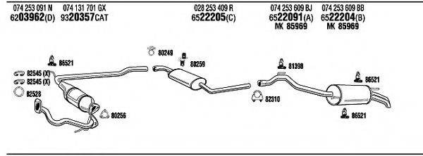 WALKER VW72274 Система випуску ОГ