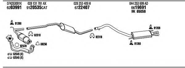 WALKER VW72291 Система випуску ОГ