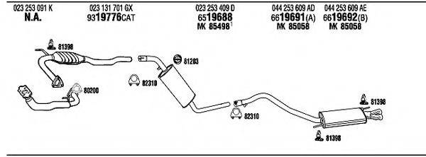 WALKER VW72296 Система випуску ОГ