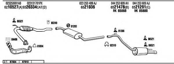 WALKER VW72302 Система випуску ОГ