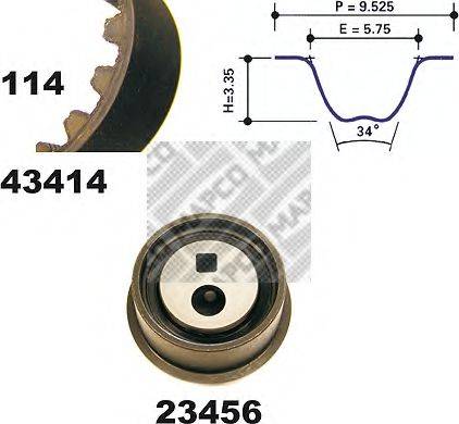 MAPCO 23416 Комплект ременя ГРМ