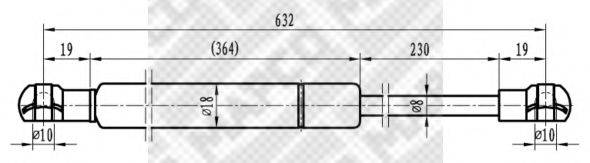 MAPCO 91405 Газова пружина, кришка багажника