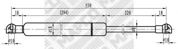 MAPCO 91604 Газова пружина, капот