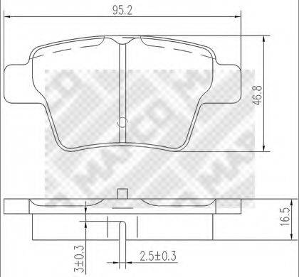 MAPCO 6838 Комплект гальмівних колодок, дискове гальмо