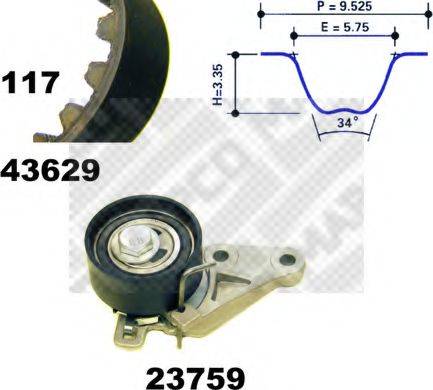 MAPCO 23629 Комплект ременя ГРМ