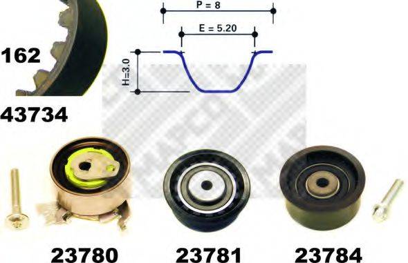 MAPCO 23734 Комплект ременя ГРМ