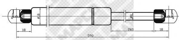 MAPCO 20090 Газова пружина, кришка багажника