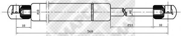 MAPCO 20096 Газова пружина, кришка багажника