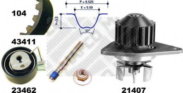 MAPCO 41411 Водяний насос + комплект зубчастого ременя