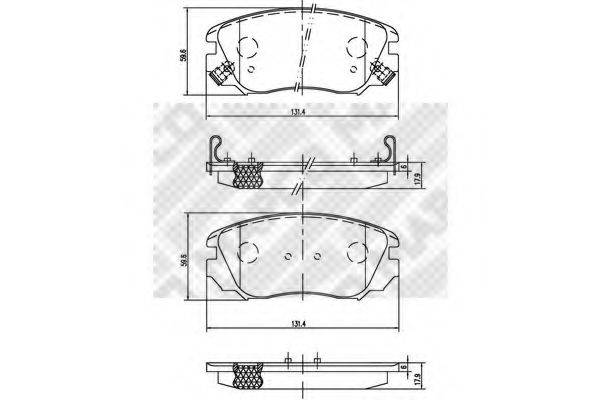 MAPCO 6858 Комплект гальмівних колодок, дискове гальмо