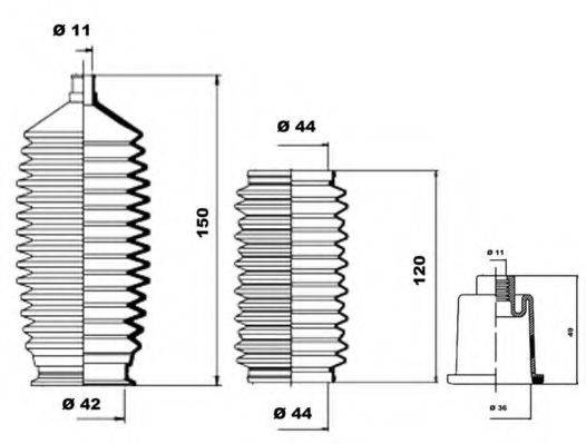 MOOG K150266 Комплект пильника, рульове керування