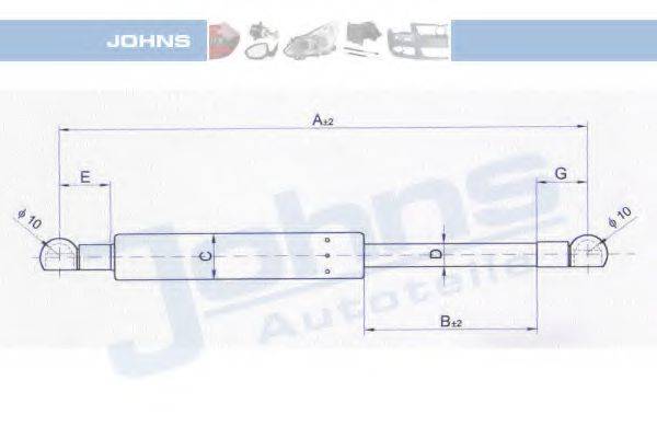 JOHNS 20240391 Газова пружина, капот