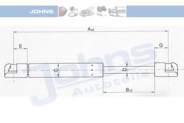 JOHNS 60249591 Газова пружина, кришка багажника