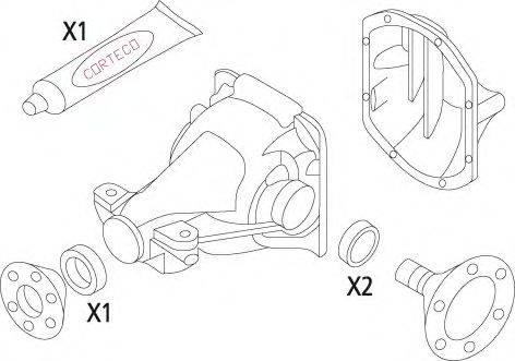 CORTECO 19536139 Комплект прокладок, диференціал