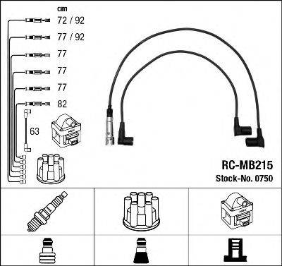 NGK 0750 Комплект дротів запалювання