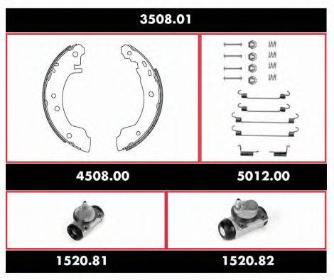 REMSA 350801 Комплект гальм, барабанний гальмівний механізм