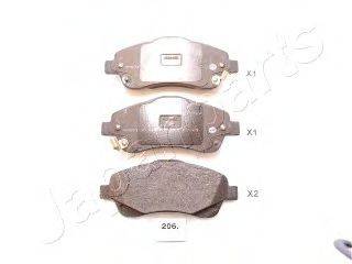 JAPANPARTS PA206AF Комплект гальмівних колодок, дискове гальмо