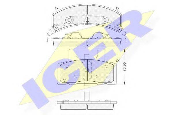 ICER 141563 Комплект гальмівних колодок, дискове гальмо