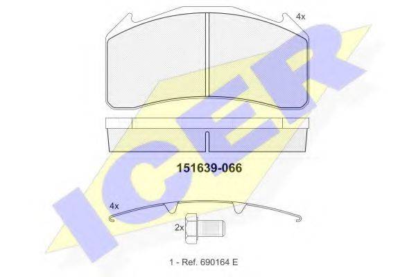 ICER 151639 Комплект гальмівних колодок, дискове гальмо