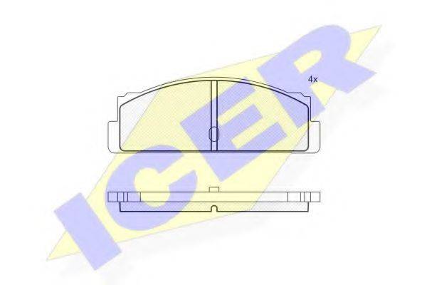ICER 180067 Комплект гальмівних колодок, дискове гальмо