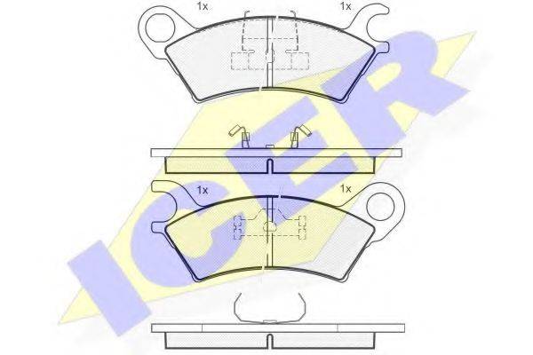ICER 180437 Комплект гальмівних колодок, дискове гальмо
